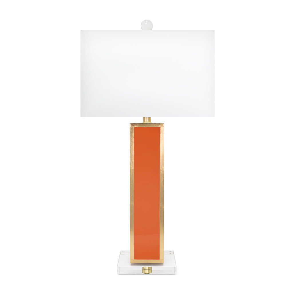 31.5"H Orange/Gold Blair Table Lamp with White Linen Shade