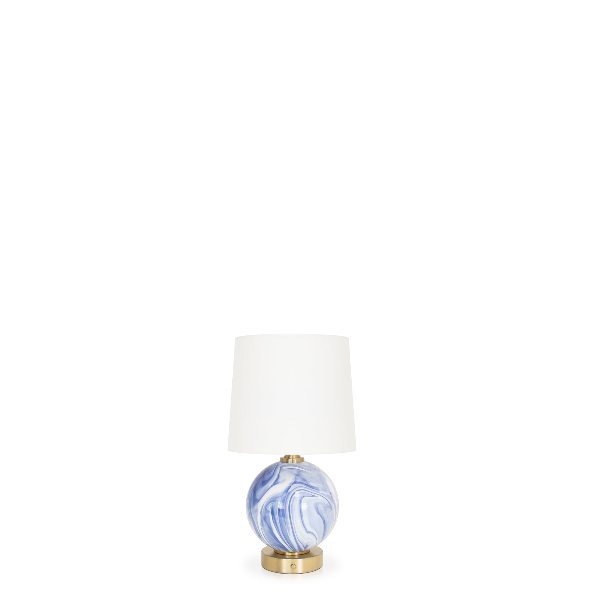 Blue and White Sphere Rechargeable Lamp - Couture Lamps