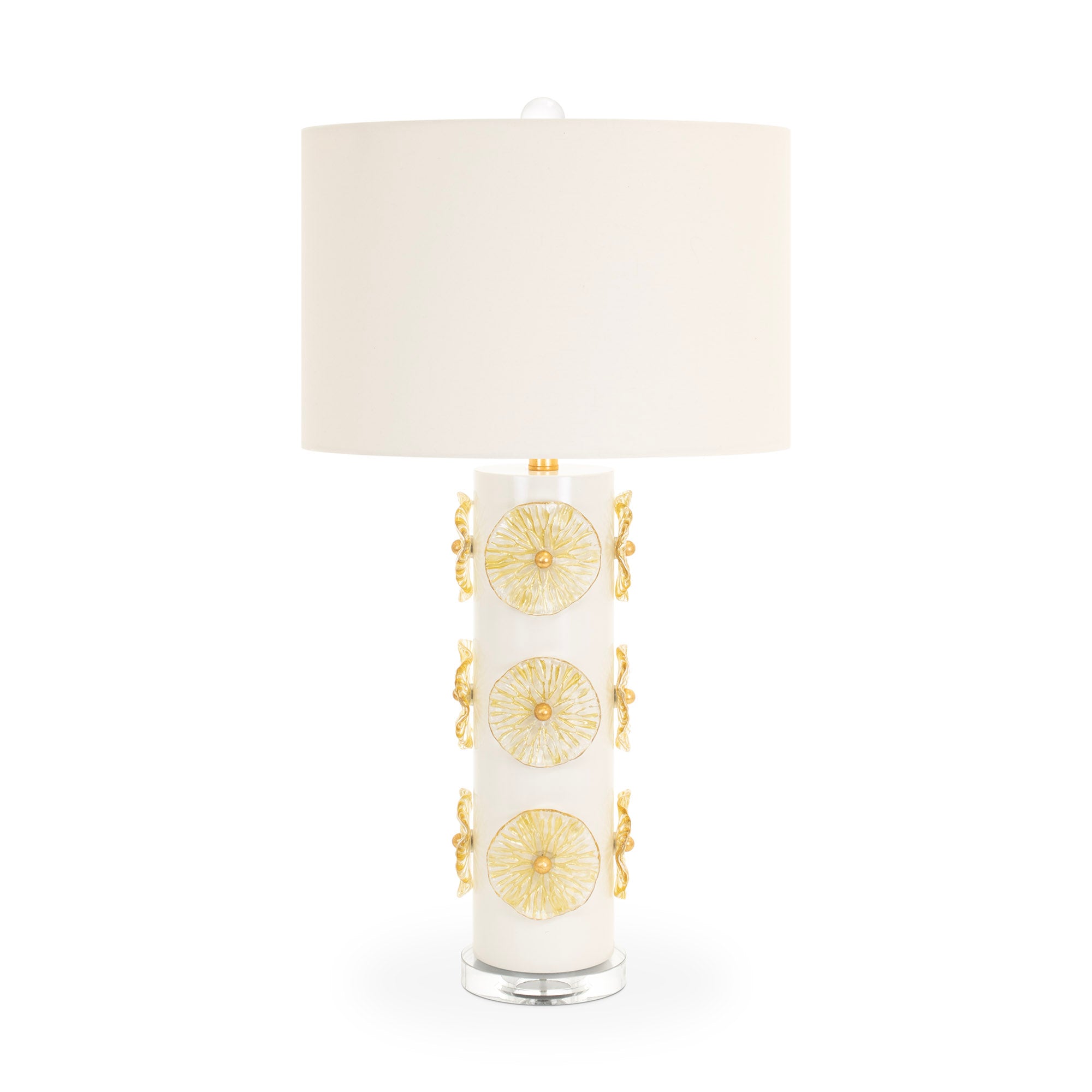 Belle Fleur Table Lamp - Gold w Gold shade