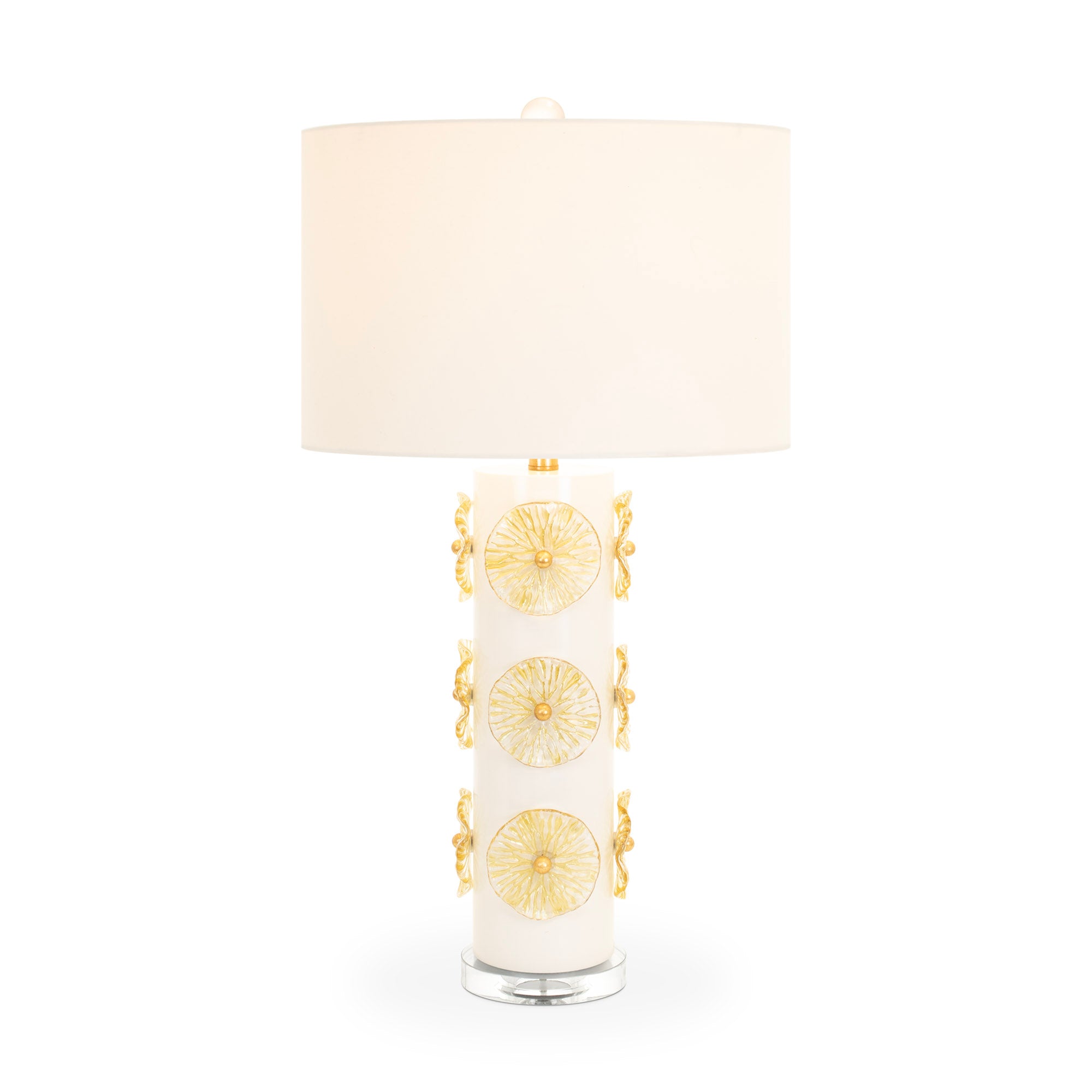 Belle Fleur Table Lamp - Gold w Gold shade