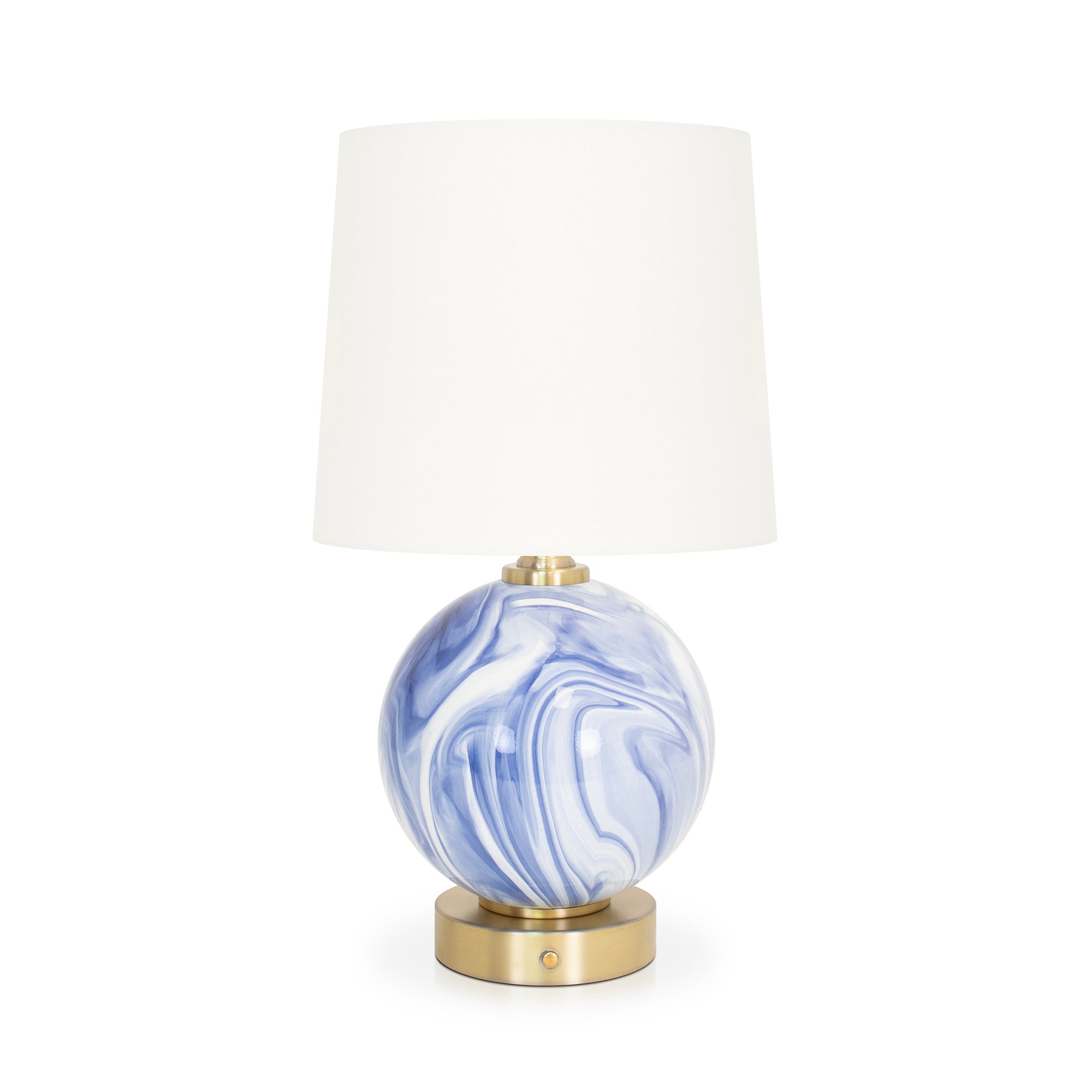 Blue and White Sphere Rechargeable Lamp - Couture Lamps