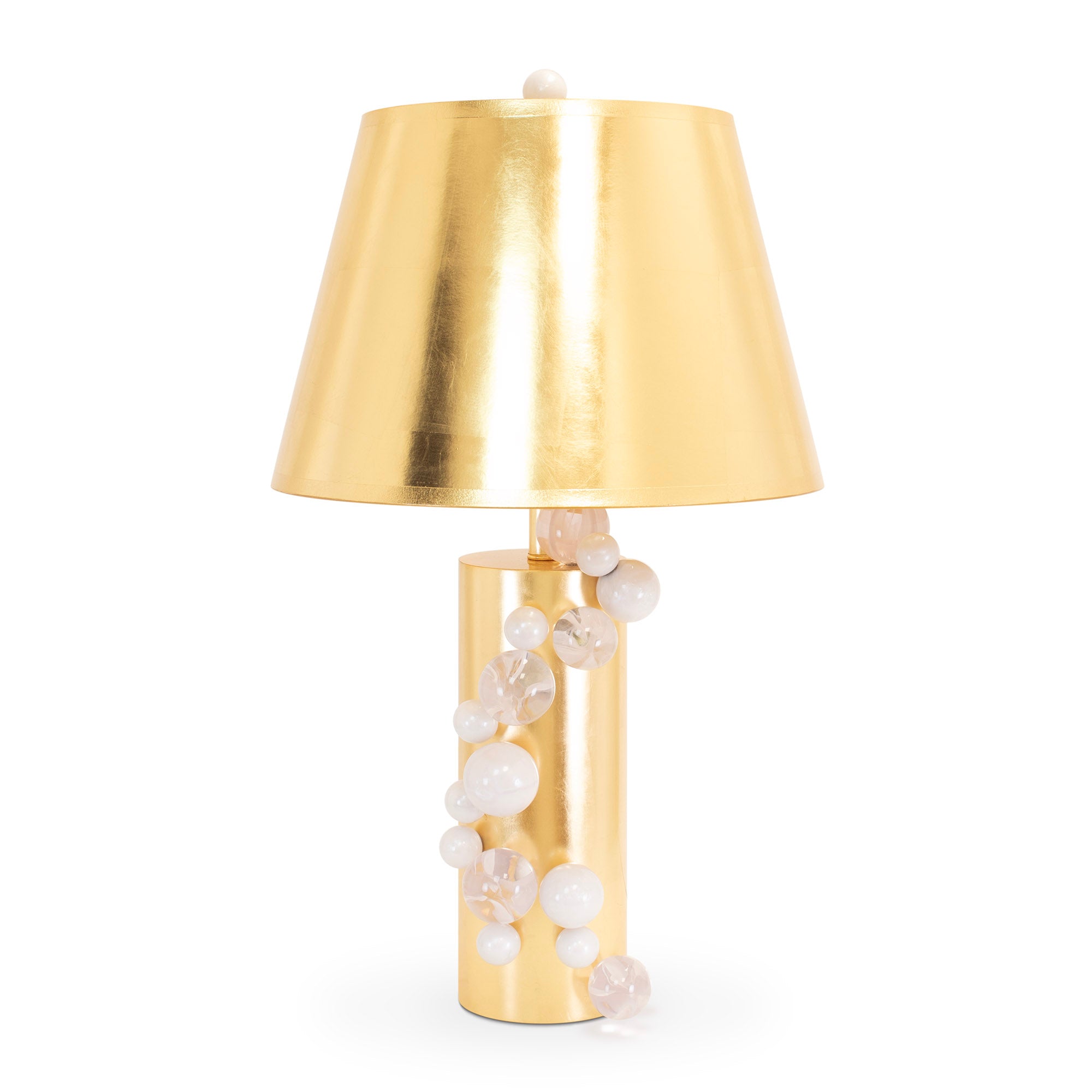 Buble' Table Lamp with Gold Taperd Shade