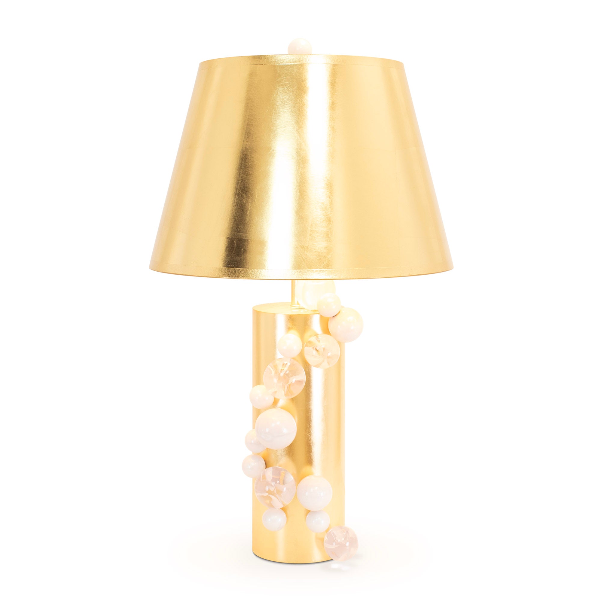 Buble' Table Lamp with Gold Taperd Shade