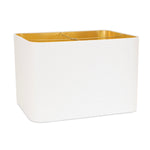 18x14x12"H White Casual Rounded Corner Rectangle Shade w/ Gold Foil Lining - Couture Lamps