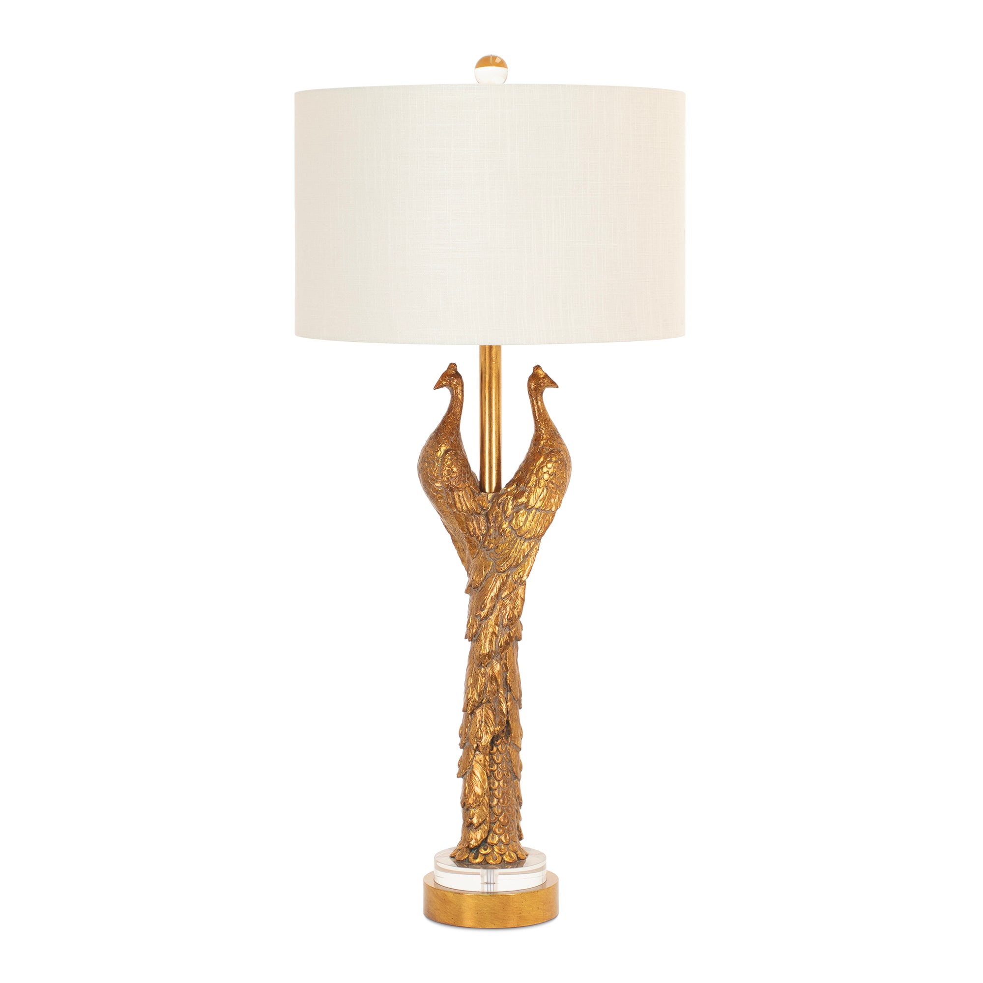 Golden Peacock Table Lamp - Couture Lamps