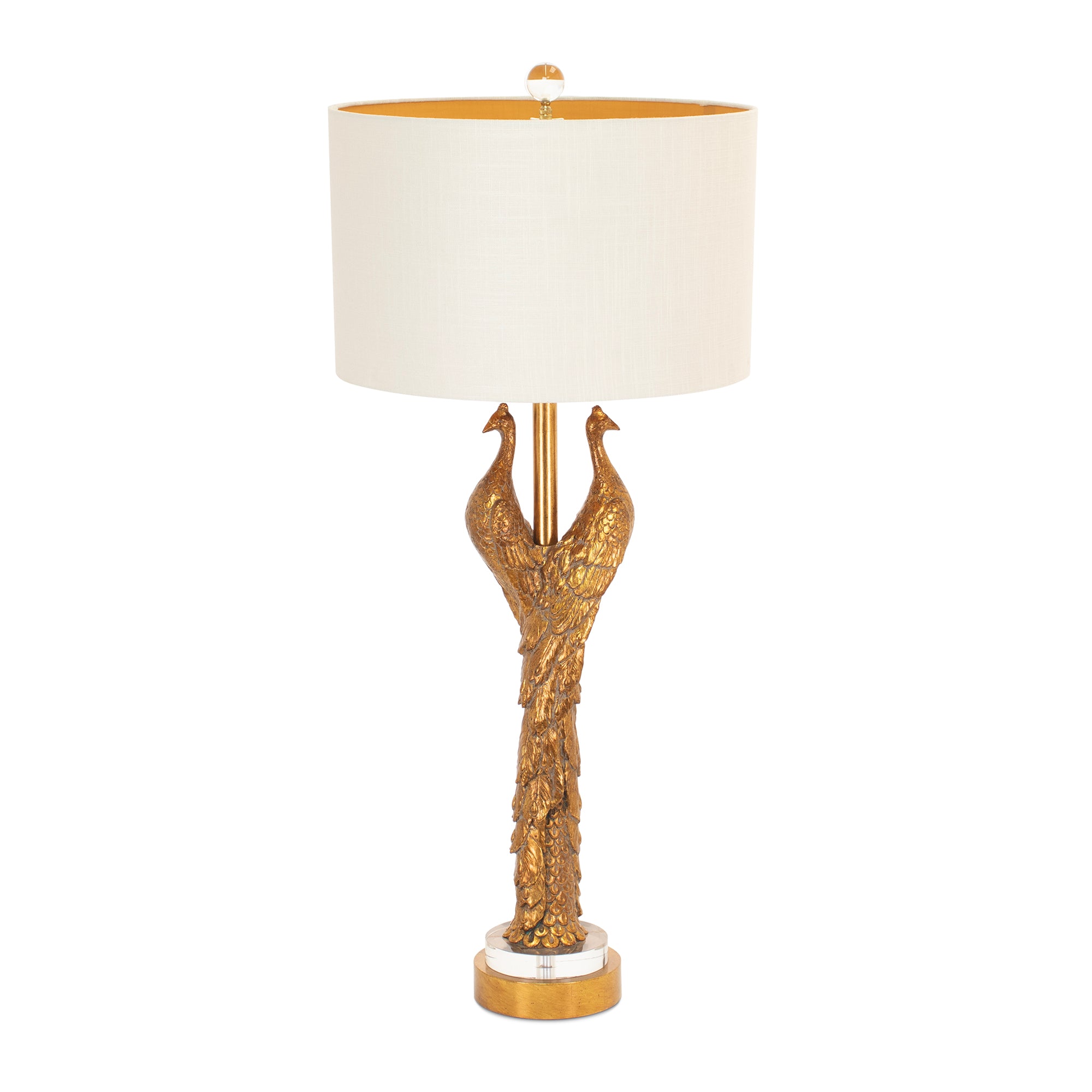 Golden Peacock Table Lamp - Couture Lamps