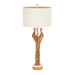 Golden Peacock Table Lamp - Couture Lamps