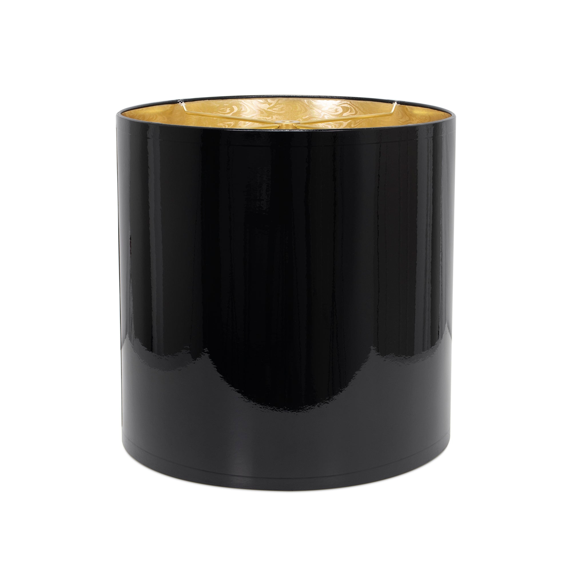 Black Onyx Lacquer Shade with Gold Lining - Couture Lamps