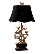 32"H Potted Plant w/ Birds Table Lamp - Couture Lamps