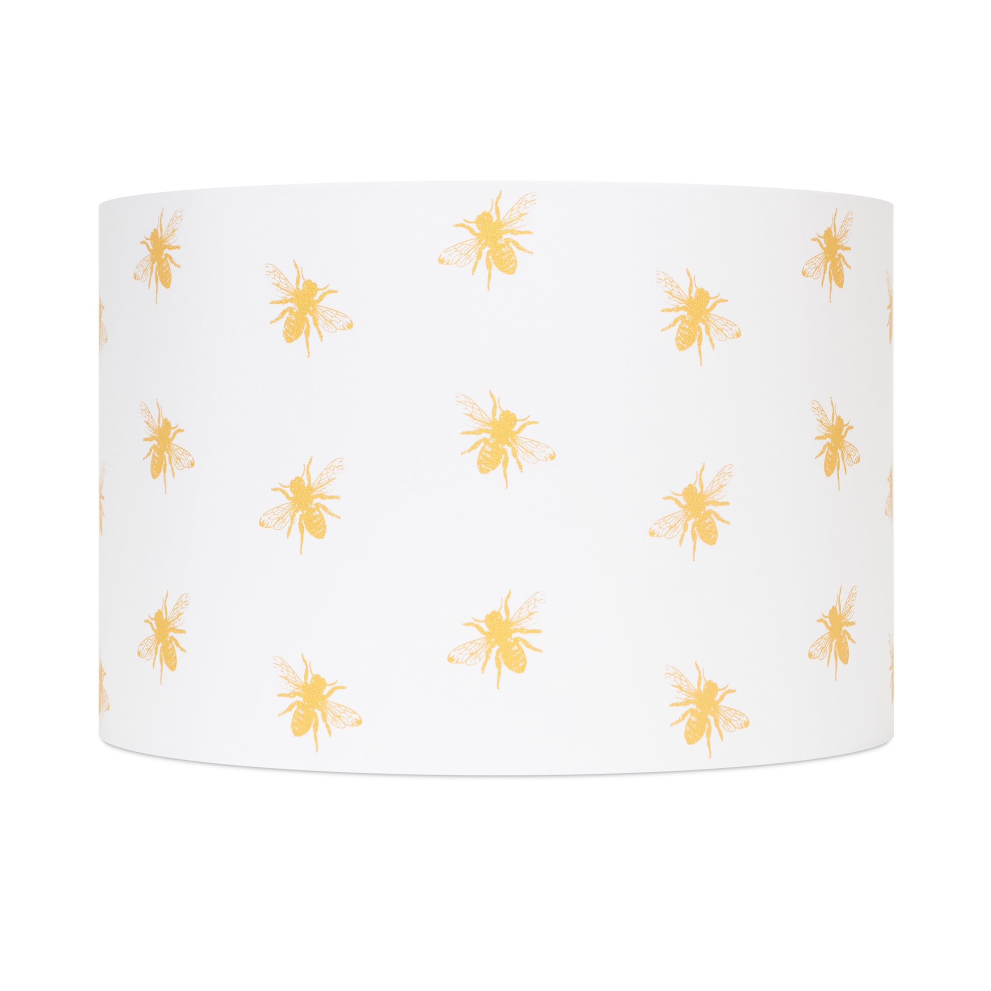 White and Gold Bee Print Shade - Couture Lamps