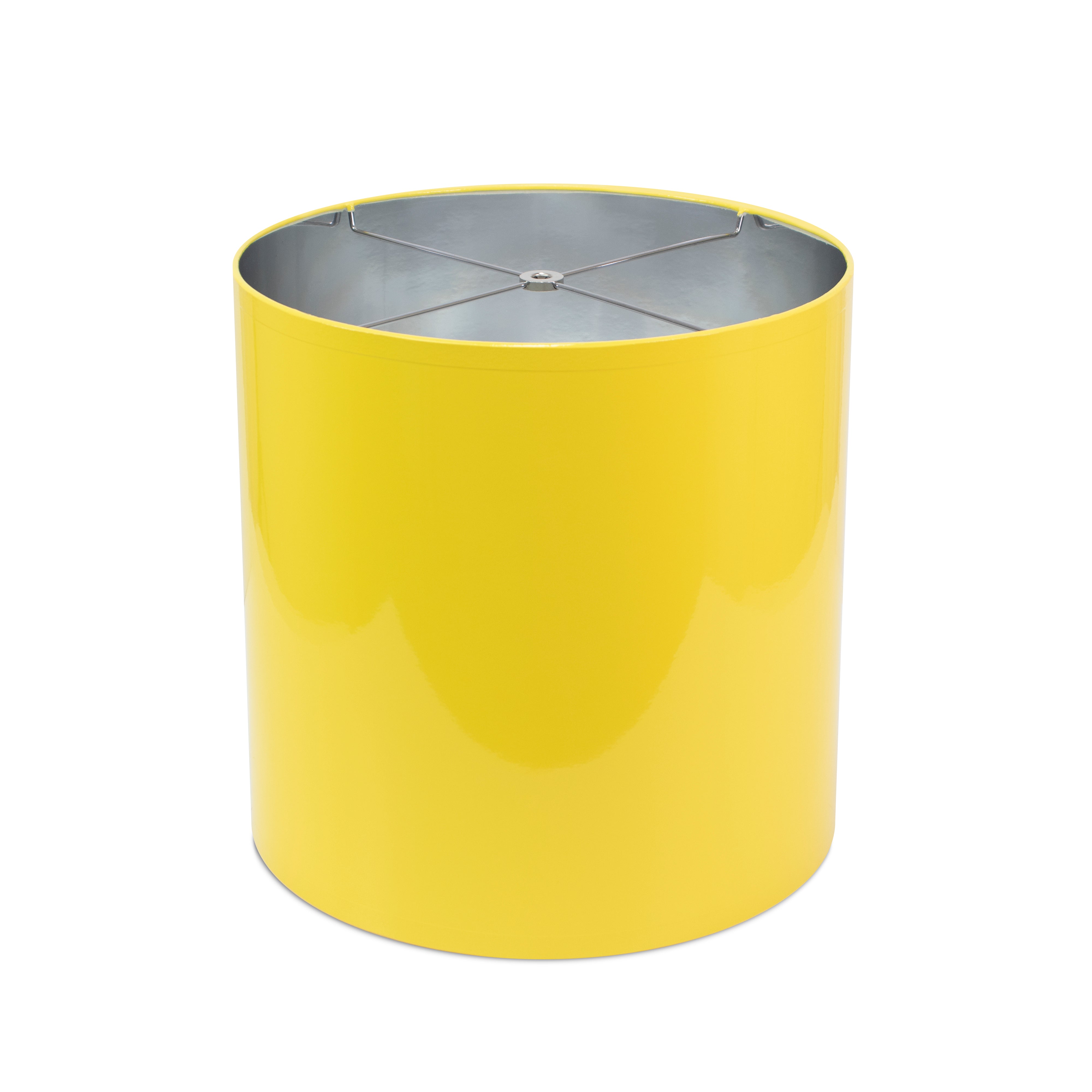 Canary Yellow Lacquer Shade with Silver Lining - Couture Lamps