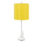 Canary Yellow Lacquer Shade with Silver Lining - Couture Lamps