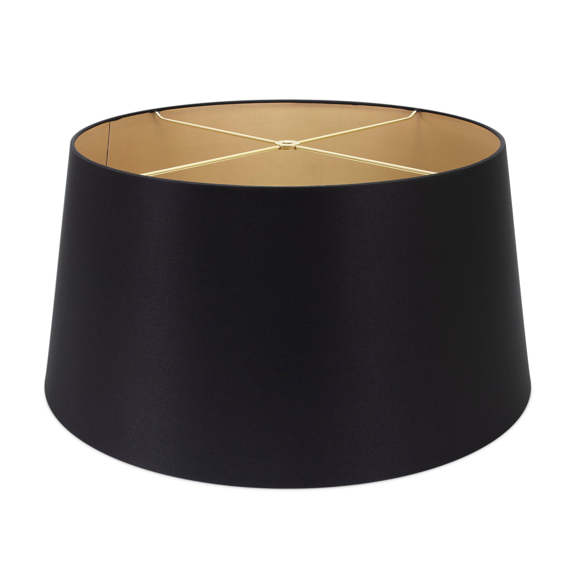 Round Tapered Black Linen Shade 14" x 16" x 10" - Couture Lamps