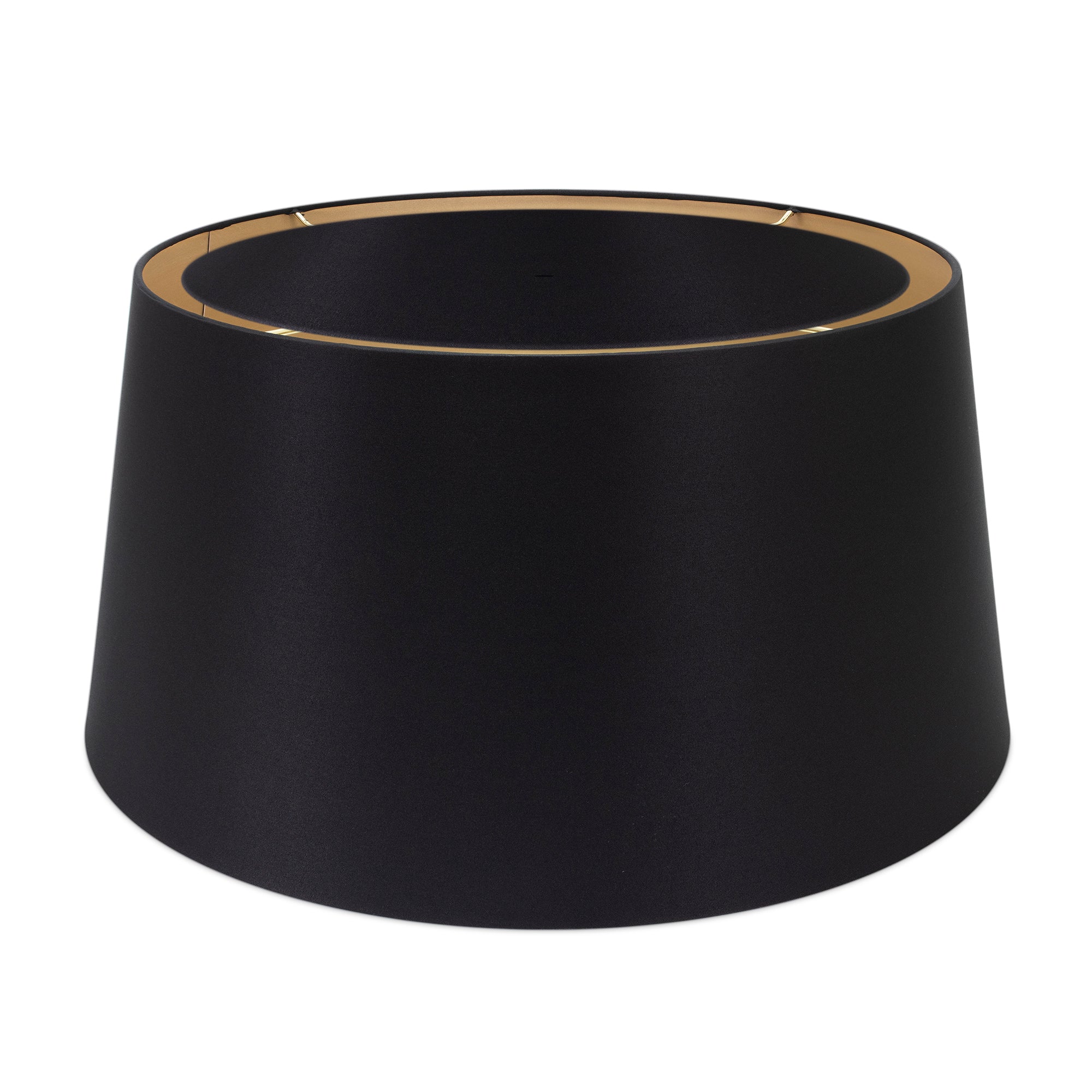 Round Tapered Black Linen Shade 14" x 16" x 10" - Couture Lamps