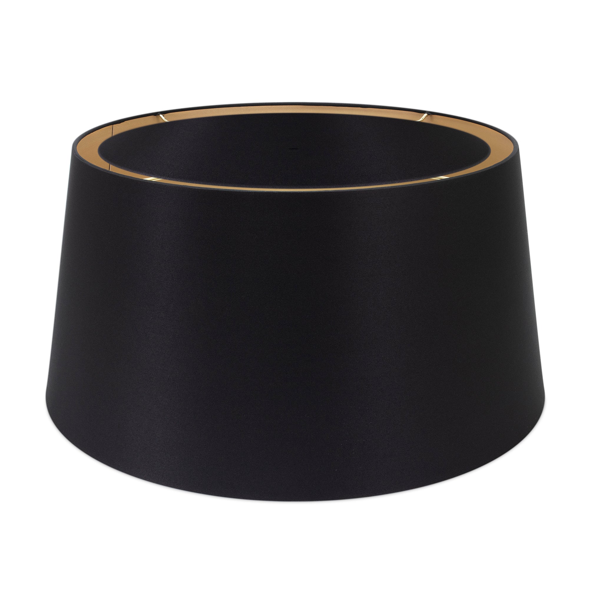 Round Tapered Black Linen Shade 14" x 16" x 10" - Couture Lamps
