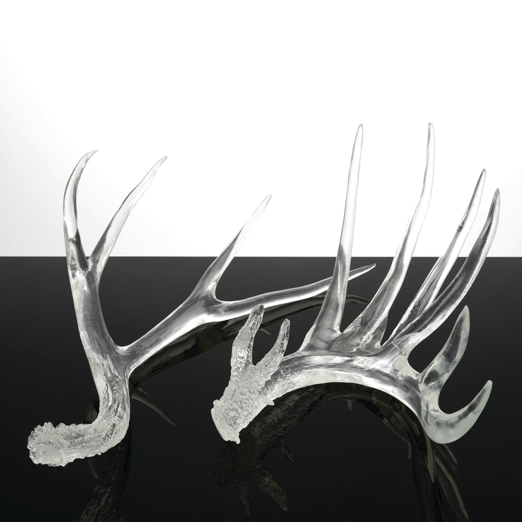 Clear Antlers Sculpture Set - Couture Lamps