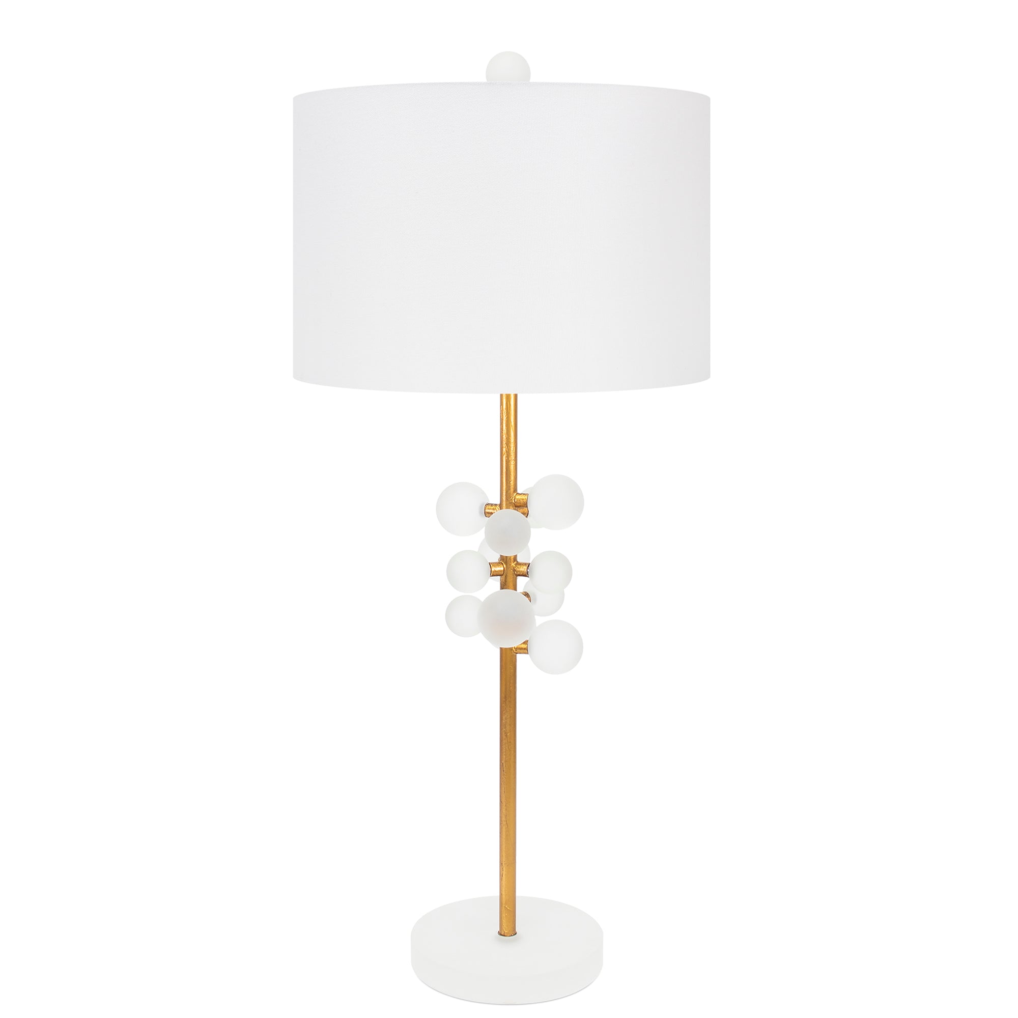 Holmes Table Lamp- with 15x15x10 Classic White Linen Shade - Couture Lamps