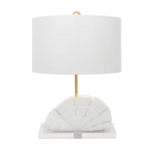 Rialto White Table Lamp with white linen drum shade - Couture Lamps