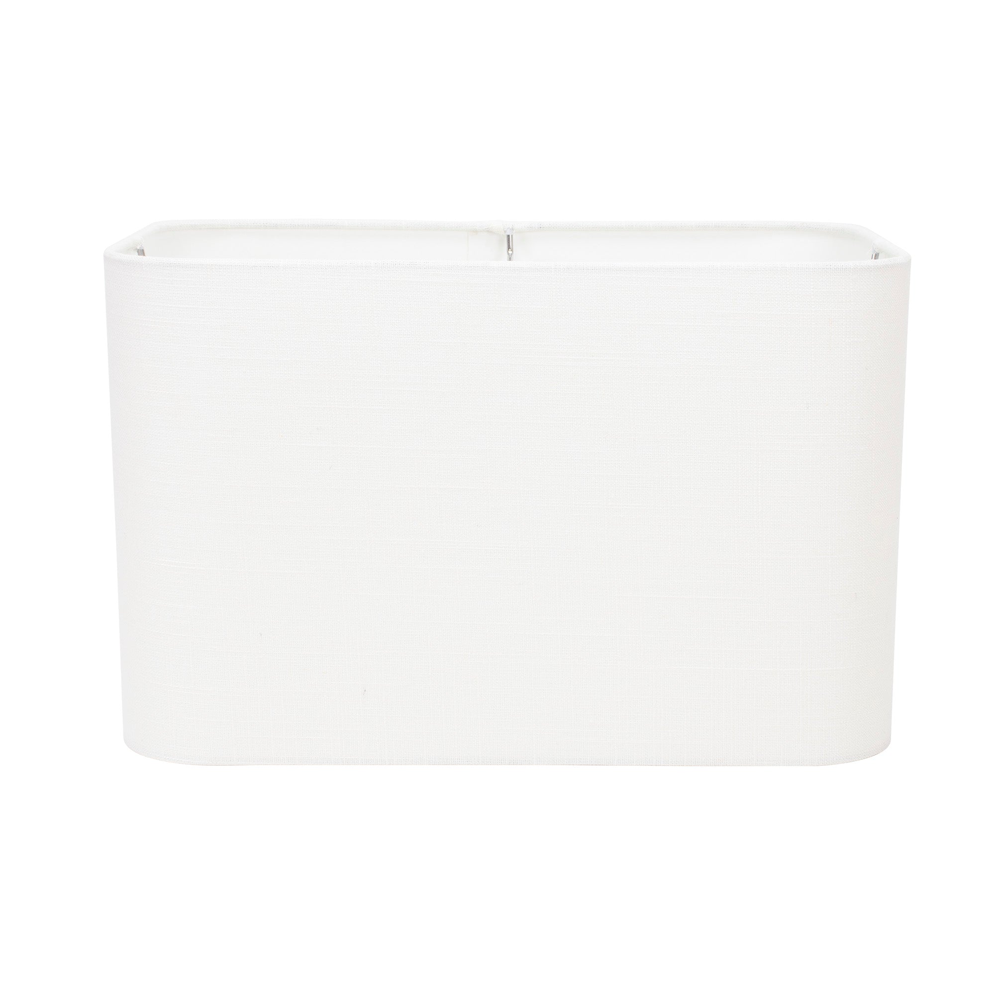 14" x 9" x 9" Rounded Rectangular Hardback White Casual Linen Shade - Couture Lamps