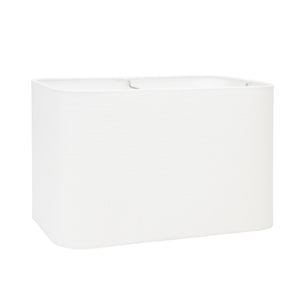 14" x 9" x 9" Rounded Rectangular Hardback White Casual Linen Shade - Couture Lamps