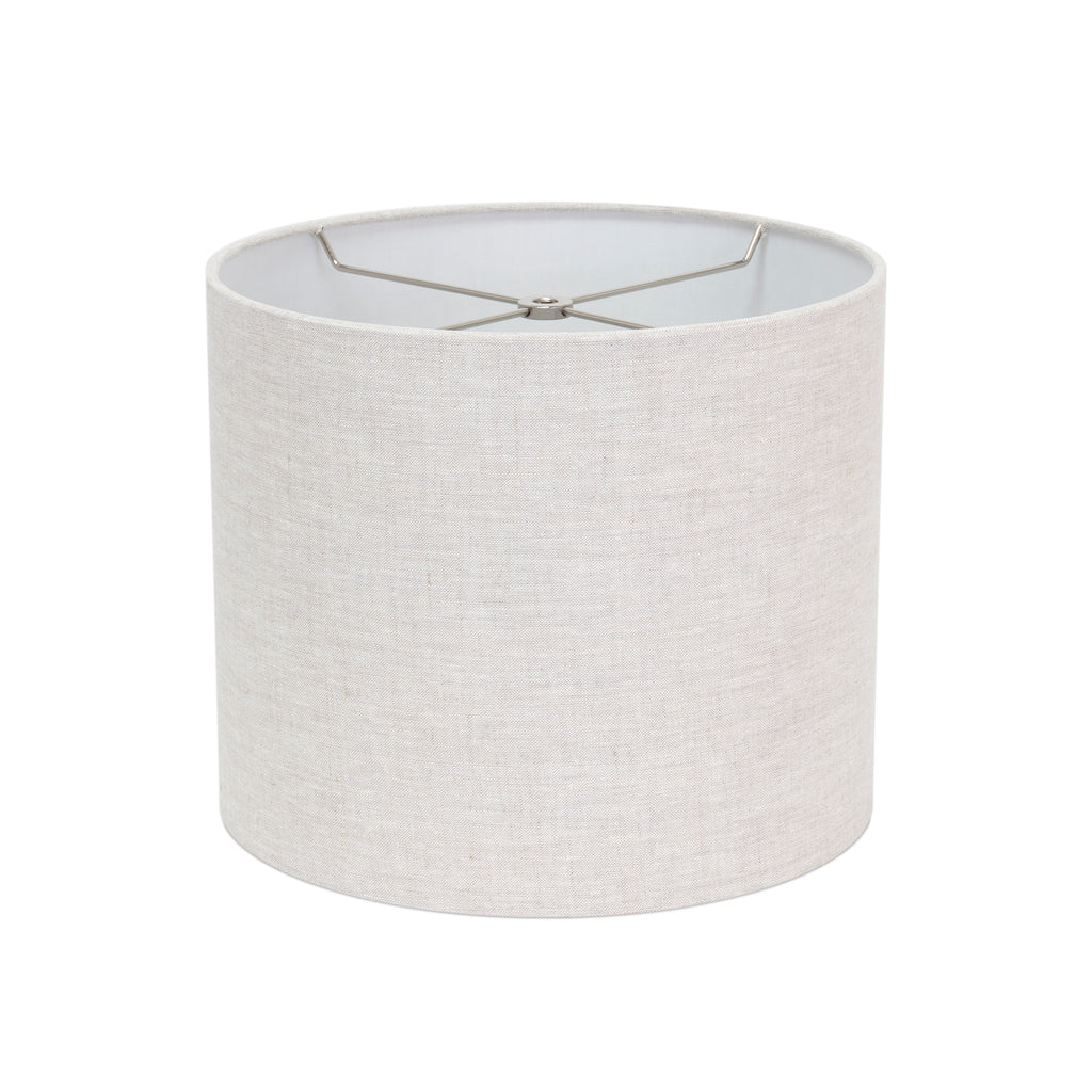 Round Gray Linen Drum Shade 12" x 12" x 10" - Couture Lamps