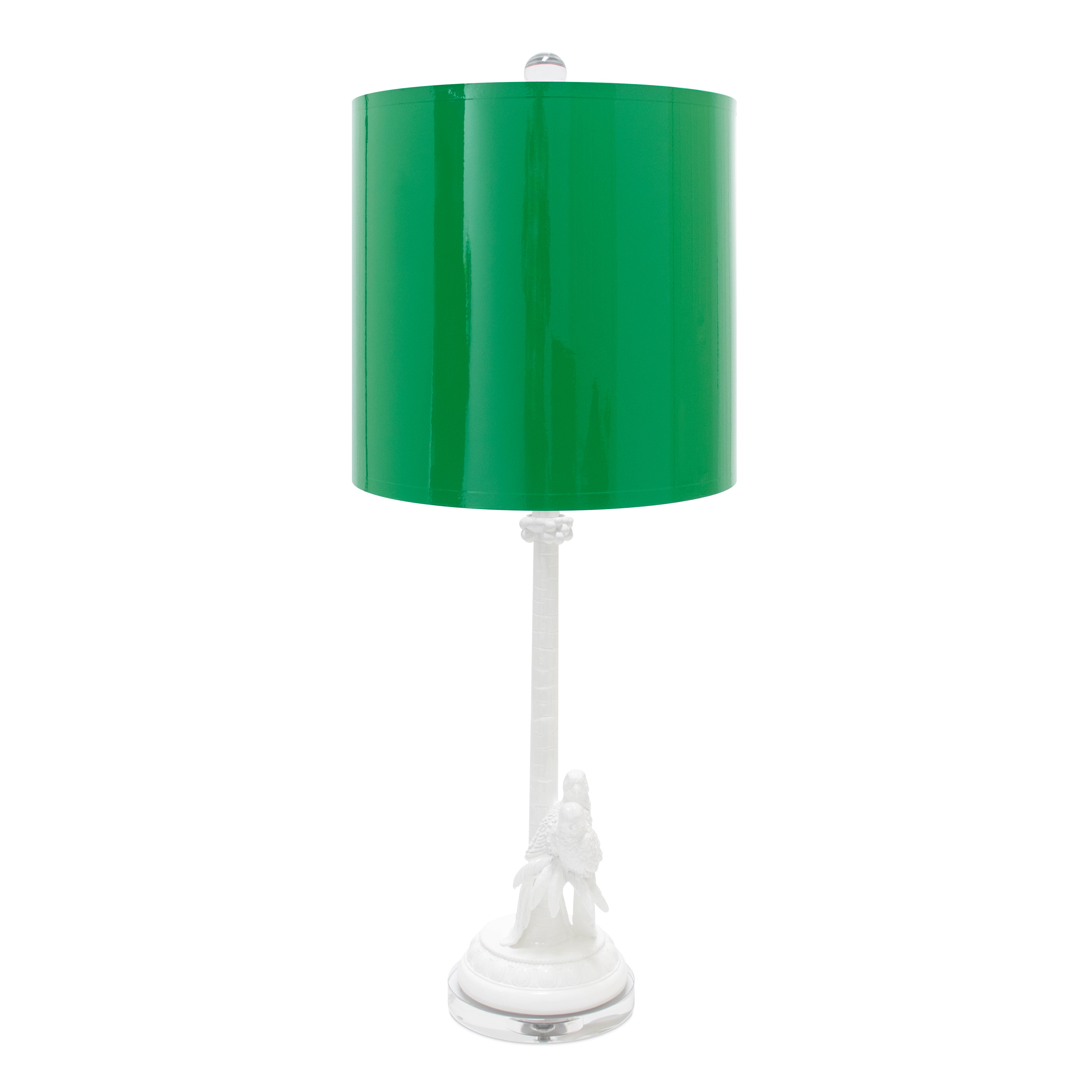 Leaf Green Lacquer Shade with Silver Lining - Couture Lamps