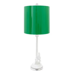 Leaf Green Lacquer Shade with Silver Lining - Couture Lamps